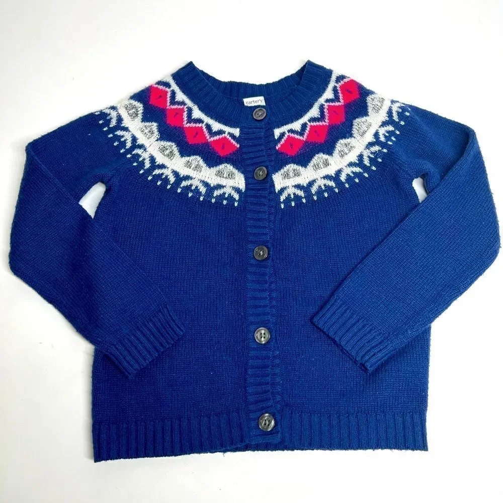 Carter's Fairisle Cardigan Girls Size 4